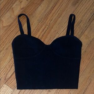 Aritzia Wilfred Black Wool Bustier Tank Top